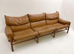Arne Norell Vintage Kontiki Three Seater Leather Sofa by Arne Norell - 3252363