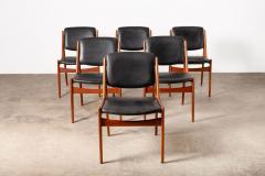 Arne Vodder Arne Vodder Dining Chairs in Teak Leather 60s Ella Tilt Back Model Set of 6 - 3336844