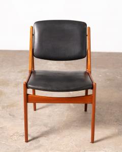 Arne Vodder Arne Vodder Dining Chairs in Teak Leather 60s Ella Tilt Back Model Set of 6 - 3336850