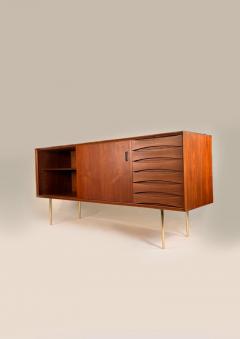 Arne Vodder Arne Vodder Model 29 Teak Credenza with Solid Brass Legs - 4232678