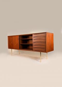 Arne Vodder Arne Vodder Model 29 Teak Credenza with Solid Brass Legs - 4232681
