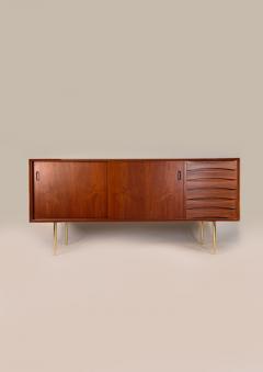 Arne Vodder Arne Vodder Model 29 Teak Credenza with Solid Brass Legs - 4232682