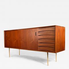Arne Vodder Arne Vodder Model 29 Teak Credenza with Solid Brass Legs - 4236417
