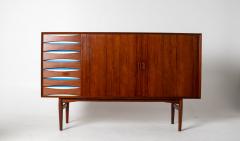 Arne Vodder Arne Vodder Rosewood Credenza with Blue White Drawers Denmark 1960 - 4507933