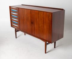 Arne Vodder Arne Vodder Rosewood Credenza with Blue White Drawers Denmark 1960 - 4507937
