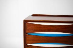 Arne Vodder Arne Vodder Rosewood Credenza with Blue White Drawers Denmark 1960 - 4507939
