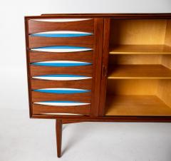 Arne Vodder Arne Vodder Rosewood Credenza with Blue White Drawers Denmark 1960 - 4507940