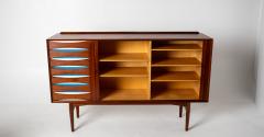 Arne Vodder Arne Vodder Rosewood Credenza with Blue White Drawers Denmark 1960 - 4507943