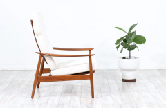 Arne Vodder Arne Vodder Sculpted Teak Boucle Reclining Lounge Chair for Sibast M bler - 2481152