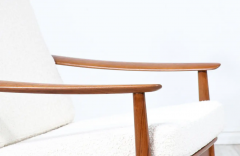 Arne Vodder Arne Vodder Sculpted Teak Boucle Reclining Lounge Chair for Sibast M bler - 2481167