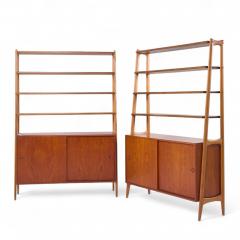 Arne Vodder Arne Vodder Style Mid Century Danish Teak Book Shelf Credenza Pair - 4300281