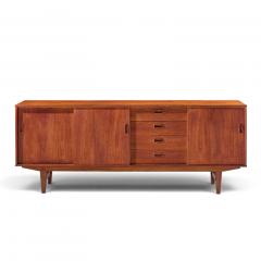 Arne Vodder Arne Vodder Style Mid Century Danish Teak Sliding Door Credenza - 4828054