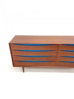 Arne Vodder Arne Vodder Triennale Teak Dresser with Blue Bowtie Drawers for Sibast M bler - 3394937