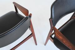 Arne Vodder Arne Vodder armchairs model 62A in rosewood Sibast Mobler Denmark 1960 - 3697091