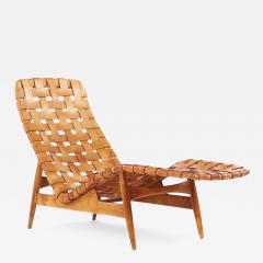 Arne Vodder Arne Vodder for Bovirke Patinated Leather Chaise Longue - 3848639