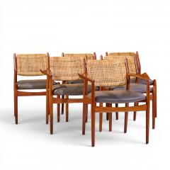 Arne Vodder Arne Vodder for Sibast Model 51 Danish Teak and Cane Dining Chairs Set of 6 - 4582003