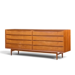 Arne Vodder Arne Vodder for Sibast Triennale Mid Century Danish Teak 8 Drawer Dresser - 4729273