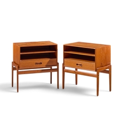 Arne Vodder Arne Vodder for Vamo S nderborg Mid Century Danish Teak Nightstands Pair - 4729384