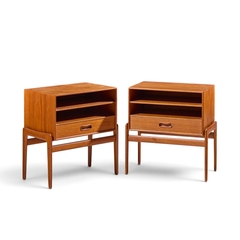 Arne Vodder Arne Vodder for Vamo S nderborg Mid Century Danish Teak Nightstands Pair - 4729386