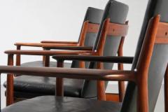 Arne Vodder Arne Vodder set of 3 Armchairs in Rosewood and Leather mod 431 Denmark 1960s - 3796709