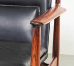 Arne Vodder Arne Vodder set of 3 Armchairs in Rosewood and Leather mod 431 Denmark 1960s - 3796710