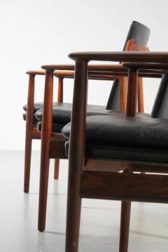 Arne Vodder Arne Vodder set of 3 Armchairs in Rosewood and Leather mod 431 Denmark 1960s - 3796717