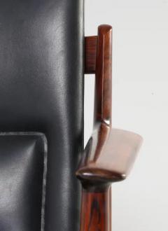 Arne Vodder Arne Vodder set of 3 Armchairs in Rosewood and Leather mod 431 Denmark 1960s - 3796749