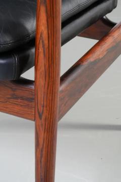 Arne Vodder Arne Vodder set of 3 Armchairs in Rosewood and Leather mod 431 Denmark 1960s - 3796752