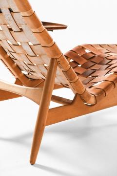 Arne Vodder Danish Modern Lounge Chair in Beech Leather Teak by Arne Vodder 1950s - 4744327