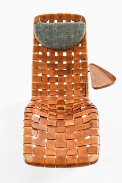 Arne Vodder Danish Modern Lounge Chair in Beech Leather Teak by Arne Vodder 1950s - 4744332