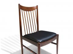 Arne Vodder Eight Arne Vodder for Helge Sibast High back Rosewood in Black Leather - 4381916