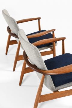 Arne Vodder Pair of Arne Vodder Easy Chairs in Wool Oak Teak by Bovirke 1952 - 4663750