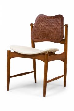 Arne Vodder Pair of Arne Vodder Mid Century Danish Caned Swivel Back Dining Side Chairs - 4656063