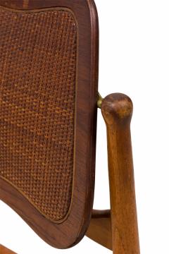 Arne Vodder Pair of Arne Vodder Mid Century Danish Caned Swivel Back Dining Side Chairs - 4656069
