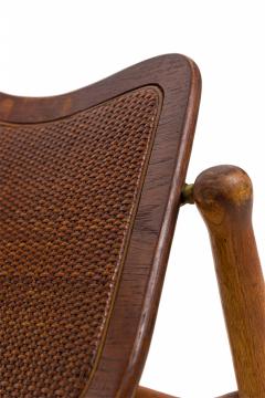 Arne Vodder Pair of Arne Vodder Mid Century Danish Caned Swivel Back Dining Side Chairs - 4656070