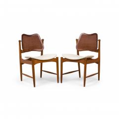 Arne Vodder Pair of Arne Vodder Mid Century Danish Caned Swivel Back Dining Side Chairs - 4708531