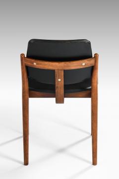 Arne Vodder Rare Set of 6 Dining Chairs in Leather and Rosewood by Arne Vodder 1960s - 4557612