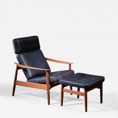 Arne Vodder Reclining Arne Vodder Easy Chair and Footstool - 2602376