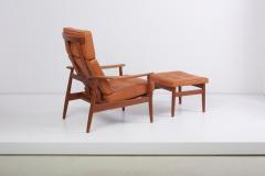 Arne Vodder Reclining Lounge Chair FD 164 with Ottoman by Arne Vodder Denmark 1960s - 1189989