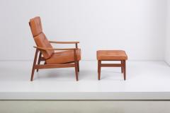 Arne Vodder Reclining Lounge Chair FD 164 with Ottoman by Arne Vodder Denmark 1960s - 1189990