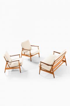 Arne Vodder Set of 2 Easy Chairs in Beech and Fabric by Arne Vodder 1950s - 4530198