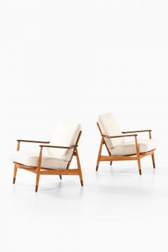 Arne Vodder Set of 2 Easy Chairs in Beech and Fabric by Arne Vodder 1950s - 4530208