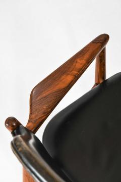 Arne Vodder Set of 6 Scandinavian Modern Dining Chairs in Leather by Arne Vodder 1960s - 4699424