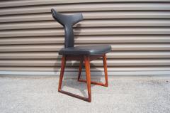 Arne Vodder Set of Six Leather and Rosewood Dining Chairs by Arne Vodder for Sibast - 626165