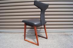 Arne Vodder Set of Six Leather and Rosewood Dining Chairs by Arne Vodder for Sibast - 626168