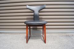 Arne Vodder Set of Six Leather and Rosewood Dining Chairs by Arne Vodder for Sibast - 626169