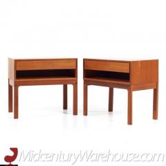 Arne Wahl Iversen Arne Iversen Mid Century Danish Teak Nightstands Pair - 3437065