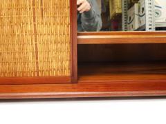 Arne Wahl Iversen Arne Wahl Iversen Wall Mirror Shelf Cabinet Teak Cane for Brenderup Denmark - 4066937