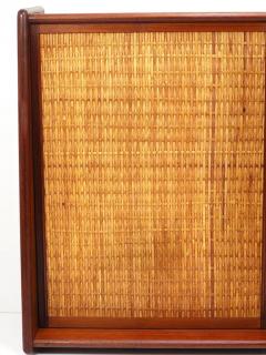 Arne Wahl Iversen Arne Wahl Iversen Wall Mirror Shelf Cabinet Teak Cane for Brenderup Denmark - 4066946