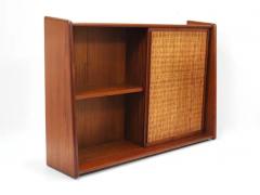 Arne Wahl Iversen Arne Wahl Iversen Wall Mirror Shelf Cabinet Teak Cane for Brenderup Denmark - 4066956